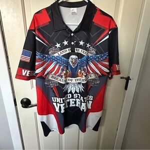 US Veteran Patriotic Eagle Graphic Men's Shirt